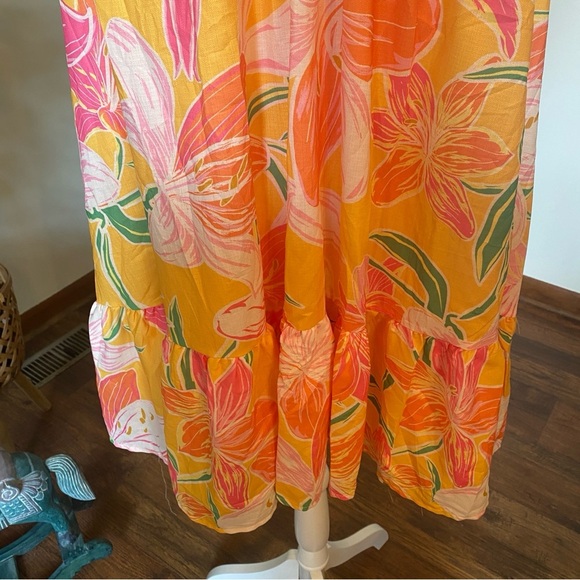 Perfectly Priscilla (Boutique) • Bright Floral Tropical Sundress • Size Large - Picture 3 of 7